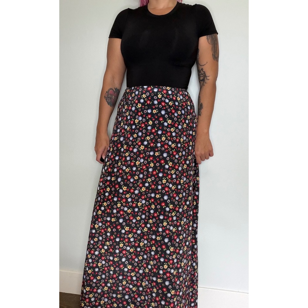 Vintage 80's-90's - Floral Midi Maxi Straight‎ Skirt Cottagecore Whimsy
